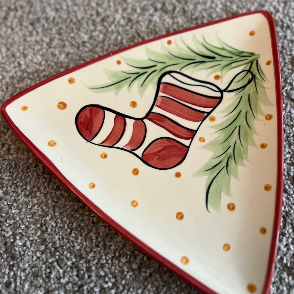 RARE Gail Pittman Stocking Holiday Salad Plate